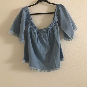 J.O.A Corp denim top SZ L